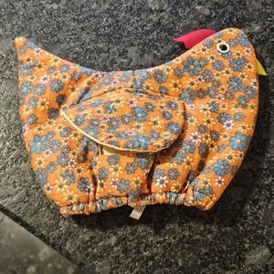 Hen Chicken Bun Warmer Basket Kettle Cover Floral Farm Cottagecore Grannycore